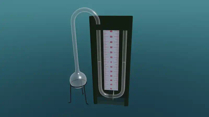 Messung des Drucks nach dem Gesetz der Hydrostatik