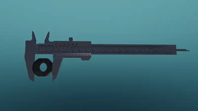 Length measurement with a calliper