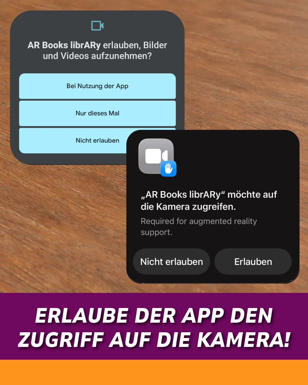 Erlaube den zugriff auf die Kamera